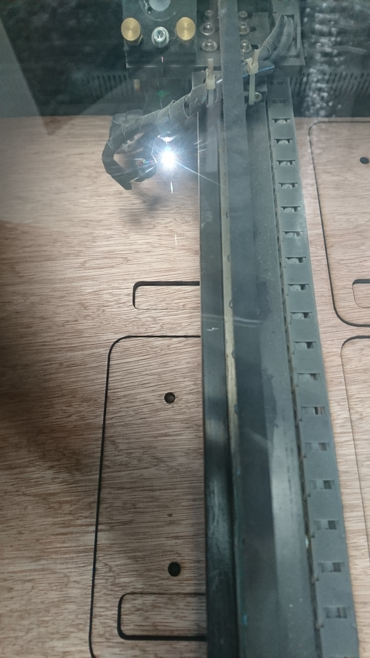Laser actively cutting boards with a cool sparkle